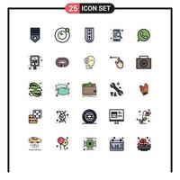 Universal Icon Symbols Group of 25 Modern Filled line Flat Colors of app search diamonds mobile striped Editable Vector Design Elements