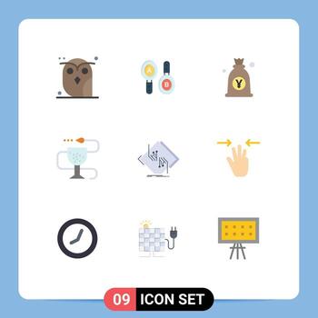 9 Universal Flat Colors Set for Web and Mobile Applications medicine fitness computing disease money Editable Vector Design Elements