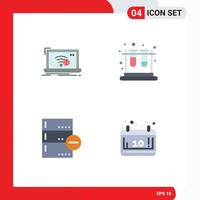 Universal Icon Symbols Group of 4 Modern Flat Icons of connection backup lost lab data Editable Vector Design Elements