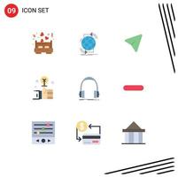 Universal Icon Symbols Group of 9 Modern Flat Colors of audio investment web hand computer Editable Vector Design Elements