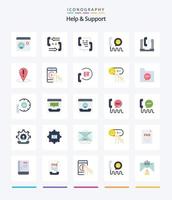 Creative Help And Support 25 Flat icon pack  Such As place. help. help. service. help vector