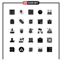 Set of 25 Commercial Solid Glyphs pack for technology internet content mark help Editable Vector Design Elements