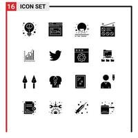 16 Creative Icons Modern Signs and Symbols of marketing advertising website waste radioactive Editable Vector Design Elements