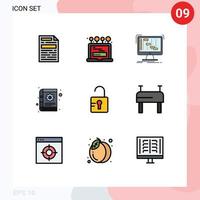 9 Creative Icons Modern Signs and Symbols of study notes application gear book Editable Vector Design Elements