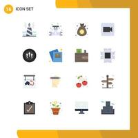 16 Flat Color concept for Websites Mobile and Apps pen valve nib plumber currency Editable Pack of Creative Vector Design Elements