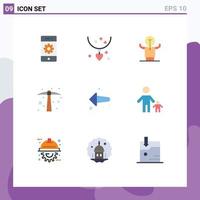 Universal Icon Symbols Group of 9 Modern Flat Colors of tool hoe mother hard work person Editable Vector Design Elements