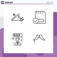 Universal Icon Symbols Group of 4 Modern Filledline Flat Colors of mountain hardware nature computers feedback Editable Vector Design Elements