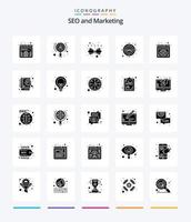 Creative Seo 25 Glyph Solid Black icon pack  Such As focus. head shot. content. users. auditory vector
