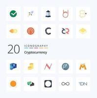 20 Cryptocurrency Flat Color icon Pack like coin crypto currency name coin crypto groastl coin vector