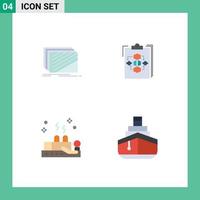 4 Universal Flat Icon Signs Symbols of design process texture business workflow Editable Vector Design Elements