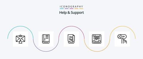 Help And Support Line 5 Icon Pack Including communication. call. help. paper. document vector