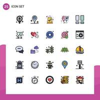 Set of 25 Modern UI Icons Symbols Signs for layout collage ecology women happy Editable Vector Design Elements