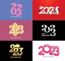 Big Set of 2023 Happy New Year logo text design 2023 number design template vector