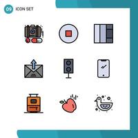 Stock Vector Icon Pack of 9 Line Signs and Symbols for technology products e electronics sent Editable Vector Design Elements