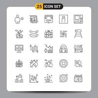 Modern Set of 25 Lines Pictograph of person man money human form Editable Vector Design Elements