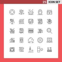 25 Creative Icons Modern Signs and Symbols of case mirror cooking interior slice Editable Vector Design Elements