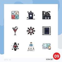 9 Creative Icons Modern Signs and Symbols of drinks beach drinks shop beach moon Editable Vector Design Elements