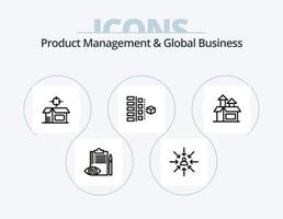 Product Managment And Global Business Line Icon Pack 5 Icon Design. management. business. management. selection. choose vector