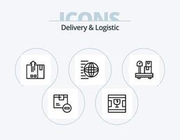 Delivery And Logistic Line Icon Pack 5 Icon Design. graph. analysis. logistic. wood. logistic vector