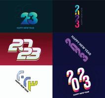 Big Set of 2023 Happy New Year logo text design 2023 number design template vector