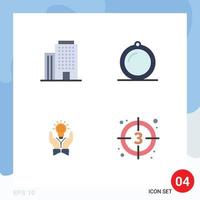 4 Flat Icon concept for Websites Mobile and Apps building business decor window idea Editable Vector Design Elements