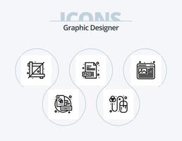 Graphic Designer Line Icon Pack 5 Icon Design. grid. designing. jewel. design. design vector