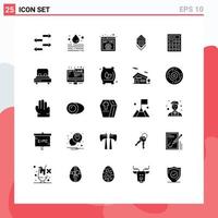 Set of 25 Modern UI Icons Symbols Signs for math calculator code server setting Editable Vector Design Elements