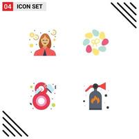 Modern Set of 4 Flat Icons Pictograph of debt beauty money easter butterfly Editable Vector Design Elements