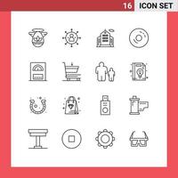 16 Creative Icons Modern Signs and Symbols of water food opportunity donuts bagels Editable Vector Design Elements