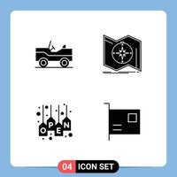 Set of Vector Solid Glyphs on Grid for military sale direction navigate tag Editable Vector Design Elements