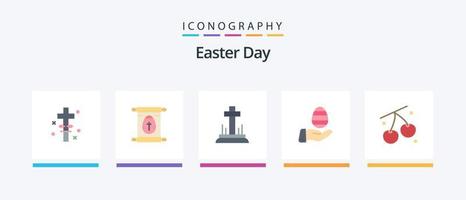 Easter Flat 5 Icon Pack Including fruit. nature. celebration. easter. hand. Creative Icons Design vector