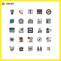 Set of 25 Modern UI Icons Symbols Signs for share export chat error interior cupboard Editable Vector Design Elements