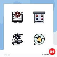 4 Creative Icons Modern Signs and Symbols of business gear setting makeup left Editable Vector Design Elements