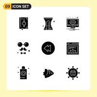 Modern Set of 9 Solid Glyphs and symbols such as fathers brim sharpener avatar notification Editable Vector Design Elements