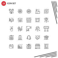 Pictogram Set of 25 Simple Lines of strike pins payments bawling protection Editable Vector Design Elements