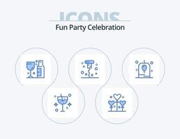 Party Blue Icon Pack 5 Icon Design. celebration. opened. alcohol. miscellaneous. bottle vector