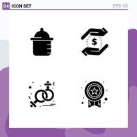 Pictogram Set of Simple Solid Glyphs of baby venus currency money medal Editable Vector Design Elements