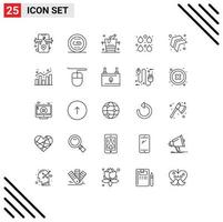 conjunto de 25 iconos modernos de la interfaz de usuario signos de símbolos para la edición de flecha gotas de cubo elementos de diseño vectorial editables en color vector