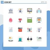 Universal Icon Symbols Group of 16 Modern Flat Colors of city contact money tools engagement Editable Pack of Creative Vector Design Elements