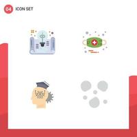 4 Flat Icon concept for Websites Mobile and Apps creative knowledge form allergy sharing Editable Vector Design Elements