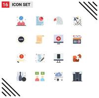 conjunto de 16 iconos modernos de la interfaz de usuario signos de símbolos para el documento de manejo global de animales águila paquete editable de elementos de diseño de vectores creativos