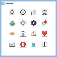 16 User Interface Flat Color Pack of modern Signs and Symbols of alarm education bluetooth network pencil Editable Pack of Creative Vector Design Elements