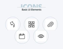 diseño de iconos del paquete de iconos de línea de elementos básicos de la interfaz de usuario 5. video. almacenamiento. móvil. tarjeta de memoria. foto vector