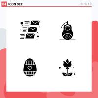 4 Solid Glyph concept for Websites Mobile and Apps email easter egg email message matrioshka holiday Editable Vector Design Elements