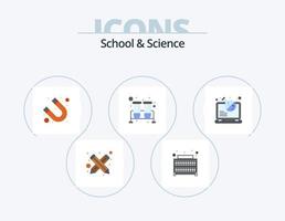 paquete de iconos planos de escuela y ciencia 5 diseño de iconos. laboratorio. investigar. atracción. Tubos de ensayo. matraz vector