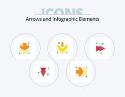 paquete de iconos planos de flecha 5 diseño de iconos. . derecho. vector