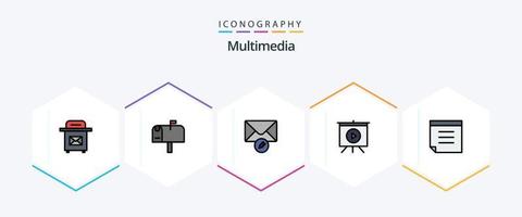 Multimedia 25 FilledLine icon pack including . video. vector
