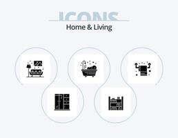 Home And Living Glyph Icon Pack 5 Icon Design. . living. sofa. interior. shower vector