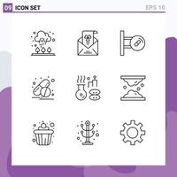 Set of 9 Modern UI Icons Symbols Signs for medical pills invitation medicine medicine Editable Vector Design Elements