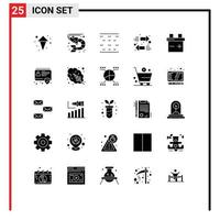 Pictogram Set of 25 Simple Solid Glyphs of id id water car exchange Editable Vector Design Elements